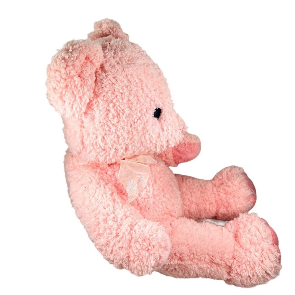 Napco Pink Lotsa Love Teddy Bear Plush 12 inch Soft Sheer Bow Lovey Baby READ - Picture 5 of 11
